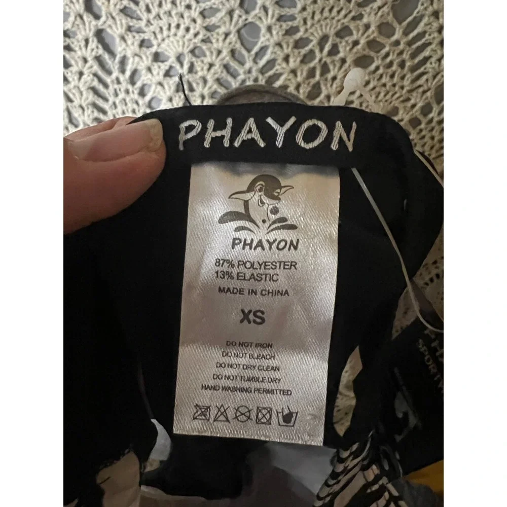 New! Phayon Sz XS One Piece Black White Zebra Swimsuit C05‎
